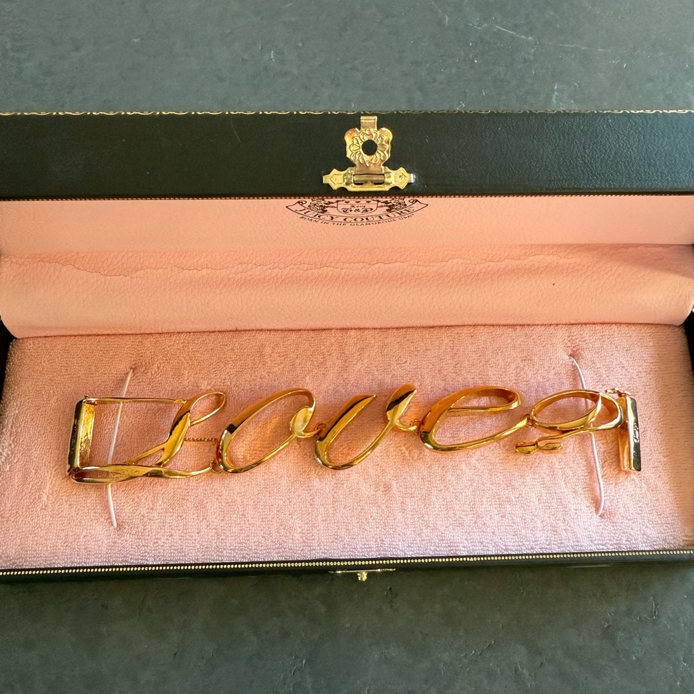 NEW Vintage Y2K Juicy Couture LOVE Wrap Bracelet Gold RARE - Picture 3 of 6
